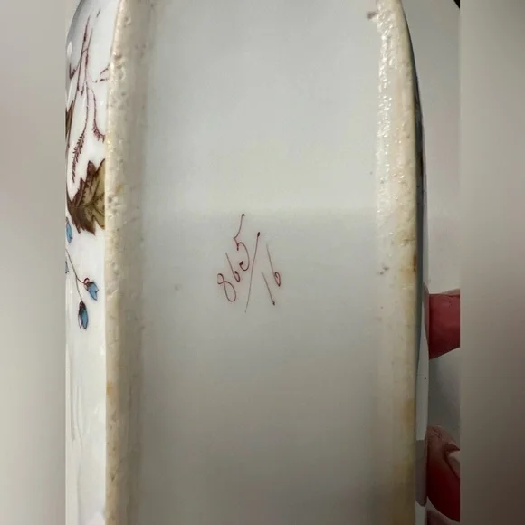 Antique Floral Lidded Pen Tray, Numbered- excellent condition. - Picture 8 of 10